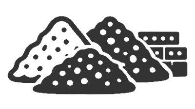 Icon f&uuml;r Sch&uuml;ttgut Baustoffe wie Sand Kies Schotter und Splitt
