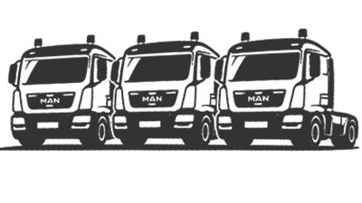 Icon mit mehreren LKW f&uuml;r Fuhrpark und Baustofftransporte